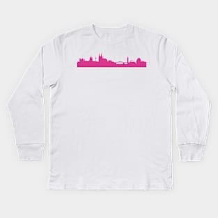 Cologne skyline pink Kids Long Sleeve T-Shirt